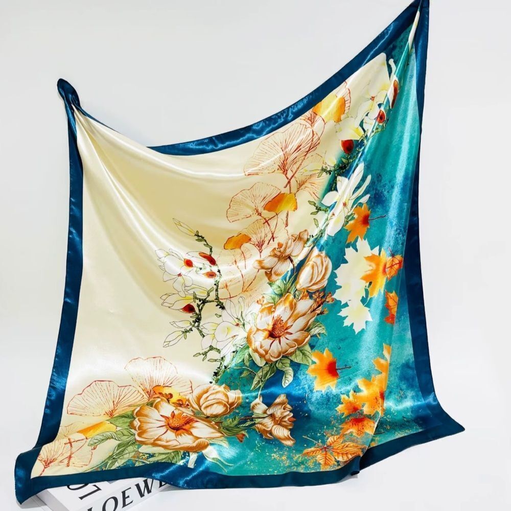 Elegant Multicolor Scarf feels like silk, but is polyester
